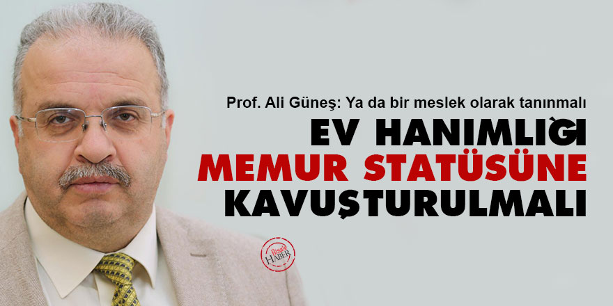 Ev hanımlığı ya memur statüsüne kavuşturulmalı ya da meslek olarak tanınmalı
