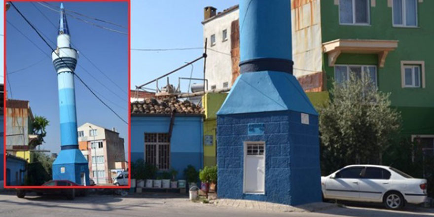 Minare camiden 100 metre uzakta kaldı