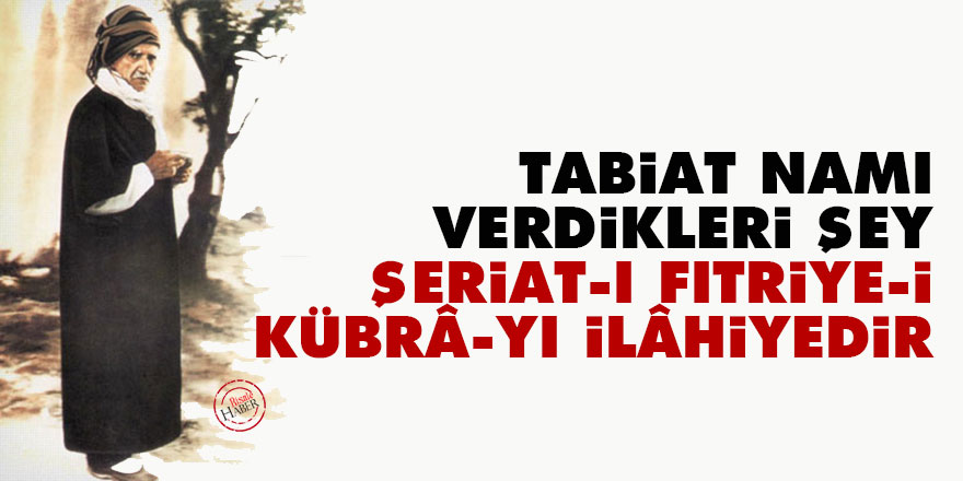 Bediüzzaman: Tabiat namı verdikleri şey, şeriat-ı fıtriye-i kübrâ-yı İlâhiyedir