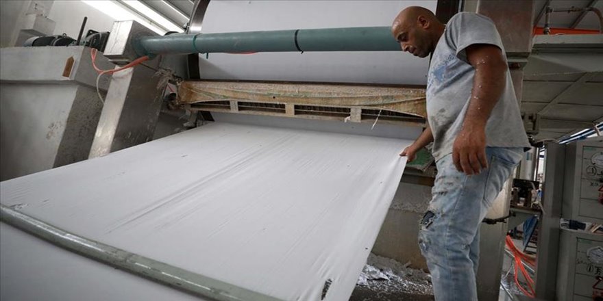 Filistin'de palmiye atığından kağıt mendil üretiliyor