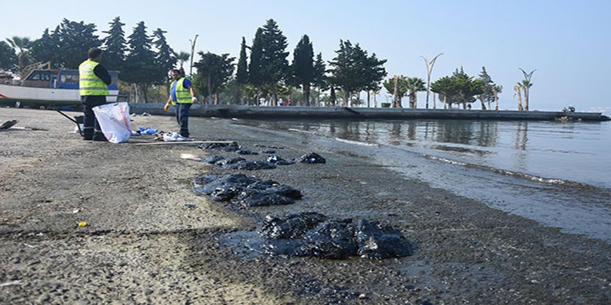 Aliağa'da petrol sızıntısı, sahilde kirliliğe neden oldu