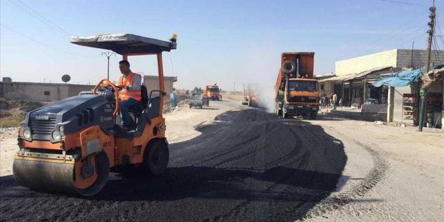 Türkiye'den Tel Abyad'a yol ve elektrik hizmeti