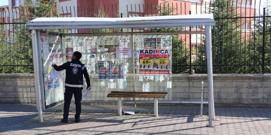 İzinsiz reklam asanlara ceza kesildi