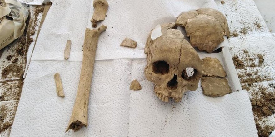 Şapinuva Antik Kenti'nde 3500 yıllık insan kafatası ve uyluk kemiği bulundu