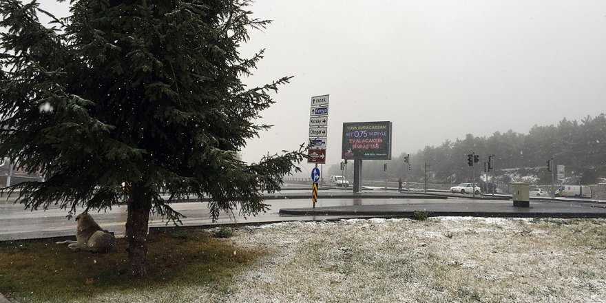 Başkentte mevsimin ilk karı yağdırıldı