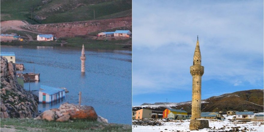 Barajın suyu çekilince eski yapılar gün yüzüne çıktı