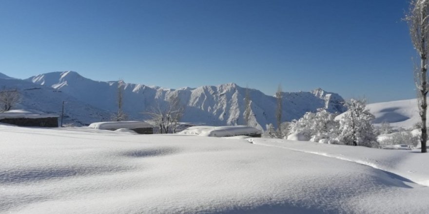 Tek katlı evler kar altında kaldı