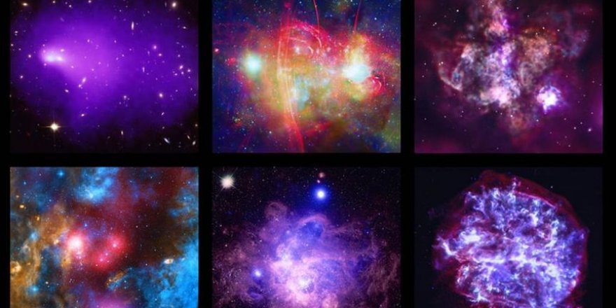 Chandra Teleskobu, çarpışarak birleşen galaksi öbeklerini kayda aldı