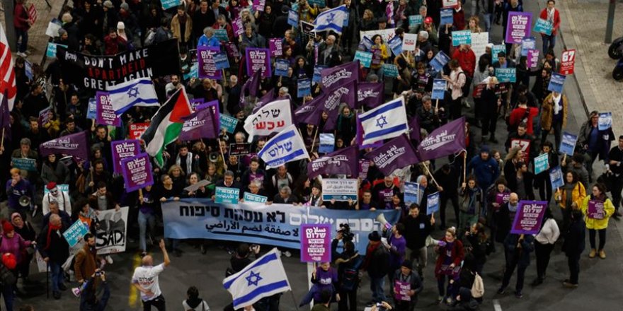 İsrail'de ABD'nin sözde barış planı karşıtı gösteri