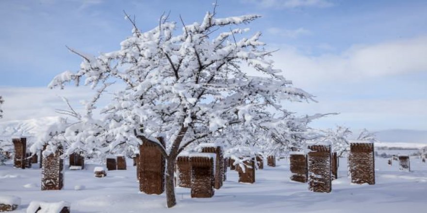Bitlis'te kartpostallık kar manzarası