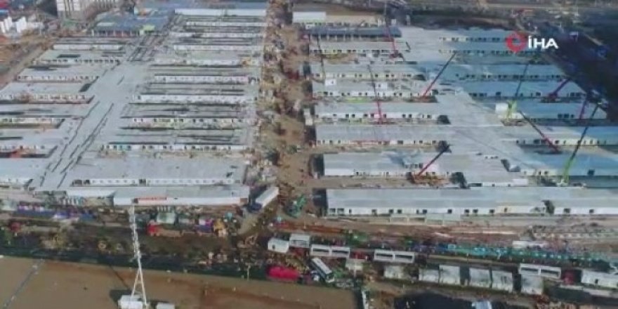 Çin'de korona virüsü hastaları için inşa edilen 2. hastane bitmek üzere