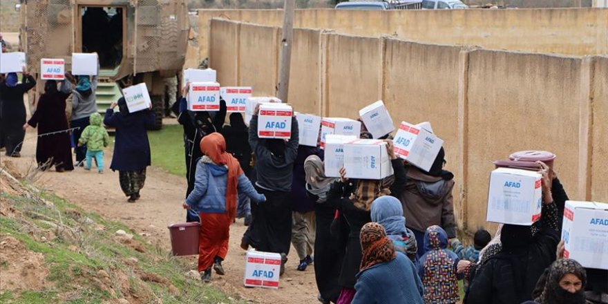 Rasulayn ve Tel Abyad'a insani yardımlar devam ediyor