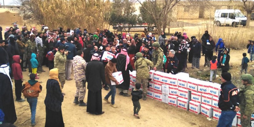 Tel Abyad ve Resulayn'da insani yardımlar devam ediyor
