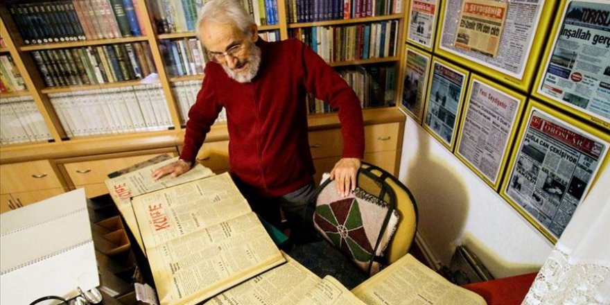 Konyalı gazeteci 52 yıllık gazete arşivine gözü gibi bakıyor