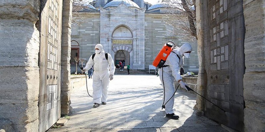 Selimiye Camisi'nde korona virüsü önlemi