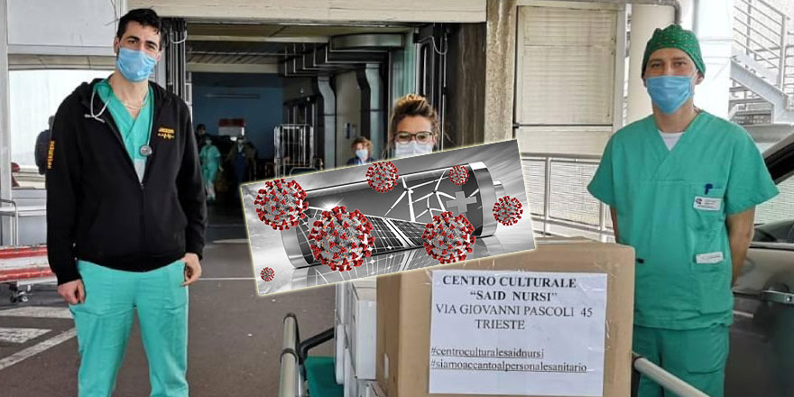 İtalya’daki Said Nursi Camii’nden sağlık çalışanlarına yemek hizmeti