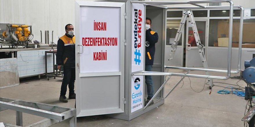 Gıda makineleri üreten firma dezenfekte kabini imal ediyor