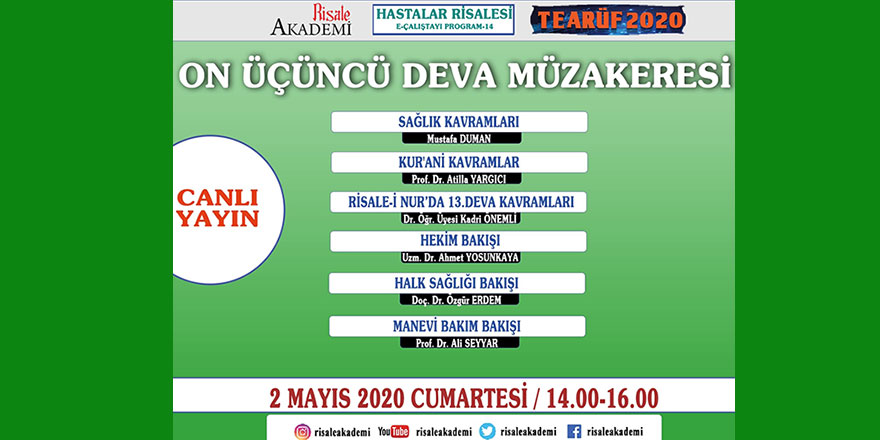 Hastalar Risalesi Müzakereleri canlı yayınlanacak