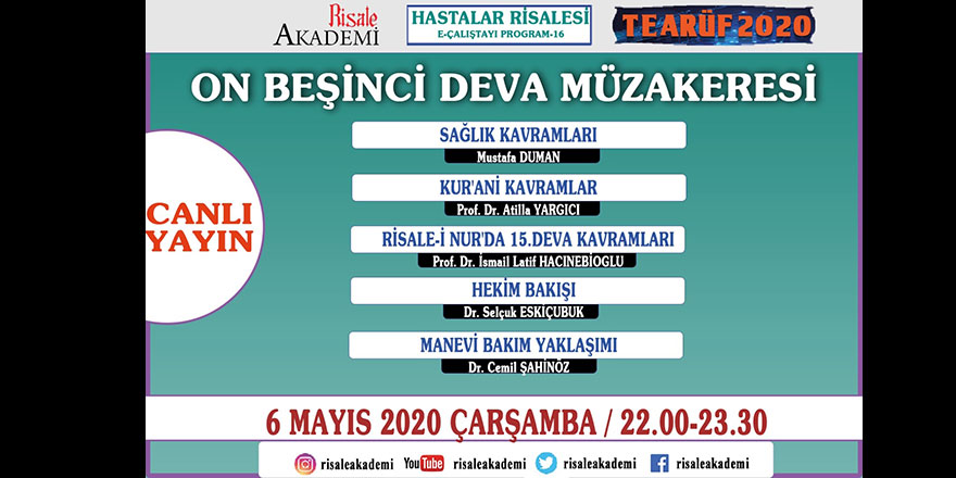 Hastalar Risalesi Müzakereleri canlı yayınlanacak