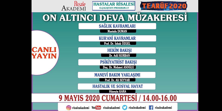 Hastalar Risalesi Müzakereleri canlı yayınlanacak