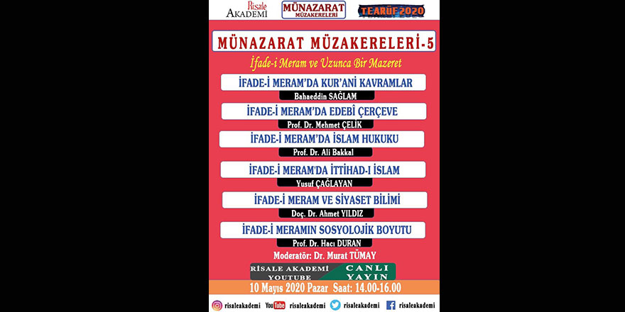 Münazarat Müzakereleri canlı yayınlanacak