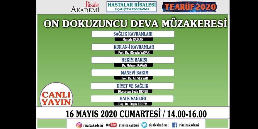 Hastalar Risalesi Çalıştayı 19. Deva müzakereleri