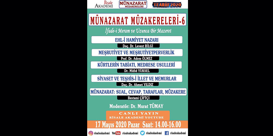 Münazarat Müzakereleri canlı yayınlanacak