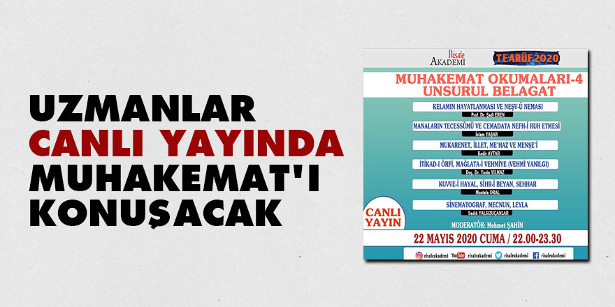 Uzmanlar canlı yayında Muhakemat'ı konuşacak