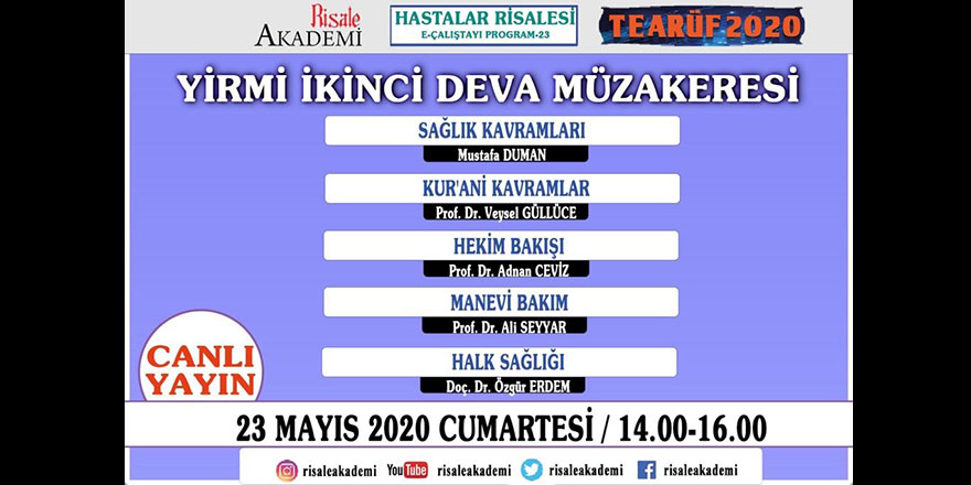 Hastalar Risalesi Çalıştayı 21. Deva müzakereleri