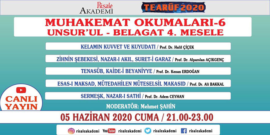 Muhakemat Okumaları'nın altıncısı canlı yayında