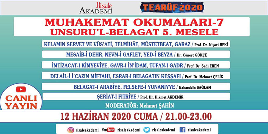 Muhakemat Okumaları'nın yedincisi canlı yayında