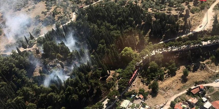 Spil Dağı'nda ormanlık alanda yangın çıktı