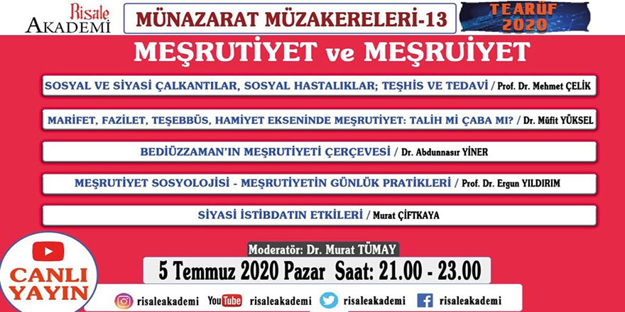 Münazarat Müzakereleri'nin 13. programı canlı yayınlanacak