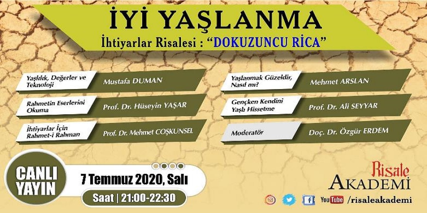 İhtiyarlar Risalesi ekseninde ‘Yaşlanma E-Çalıştayı’ 9. Rica
