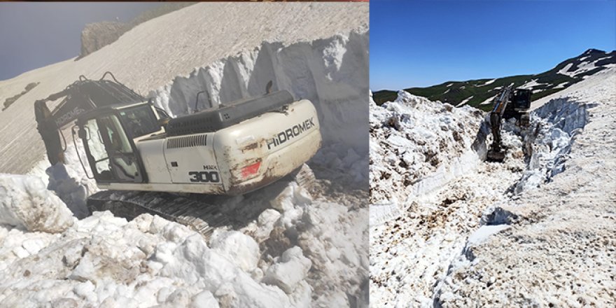 Bu görüntü Türkiye'den: 36 derece sıcaklıkta kar temizliği