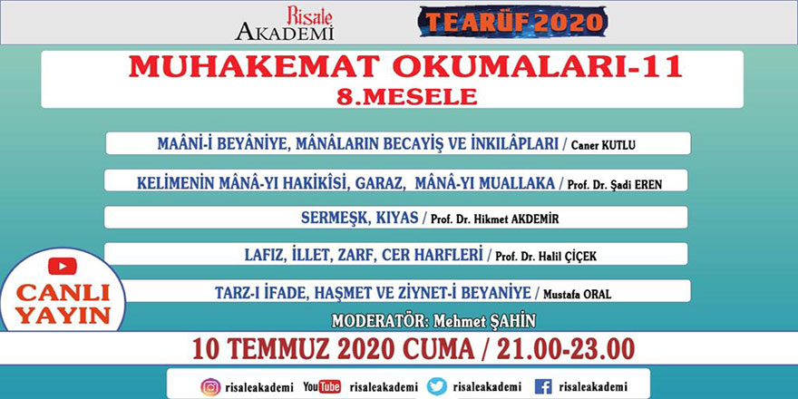 Muhakemat Okumaları canlı yayında