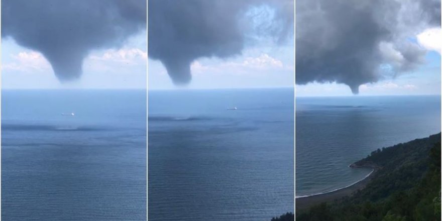 Bartın'da denizde hortum meydana geldi