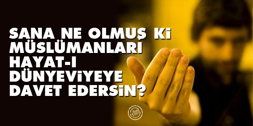 Bediüzzaman: Sana ne olmuş ki, Müslümanları hayat-ı dünyeviyeye davet edersin?
