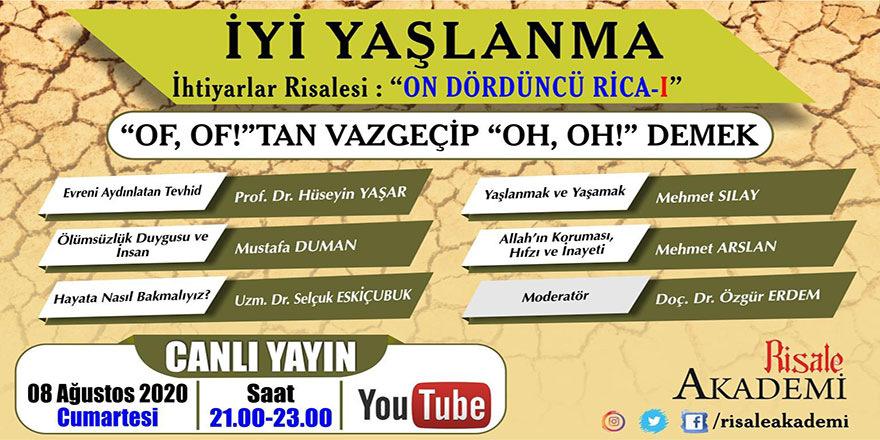 İhtiyarlar Risalesi ekseninde ‘Yaşlanma E-Çalıştayı’ 14. Rica