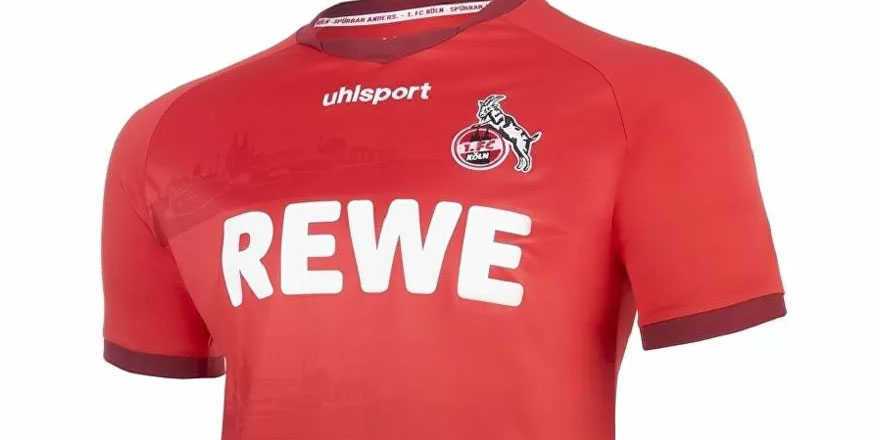 Alman Köln takımının deplasman formasında cami silueti