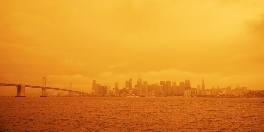 Amerika eyaletinde gökyüzü turuncuya büründü