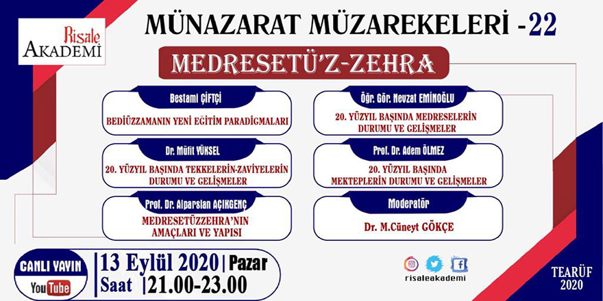 Münazarat Müzakereleri’nde bu akşam Medresetüzzehra konuşulacak