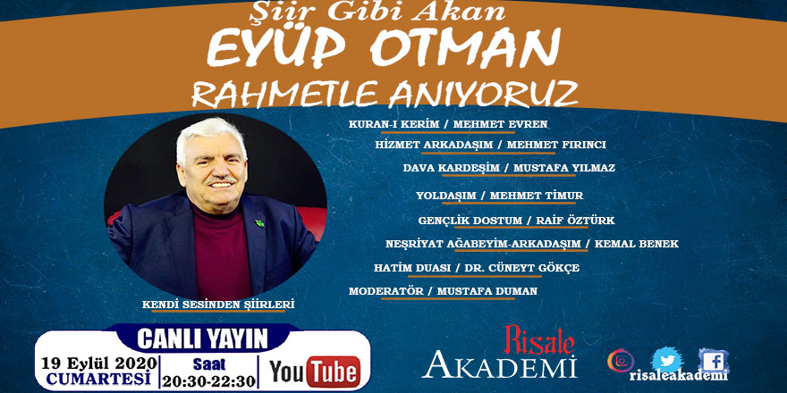 Eyüp Otman'ı anma programı canlı yayınlanacak