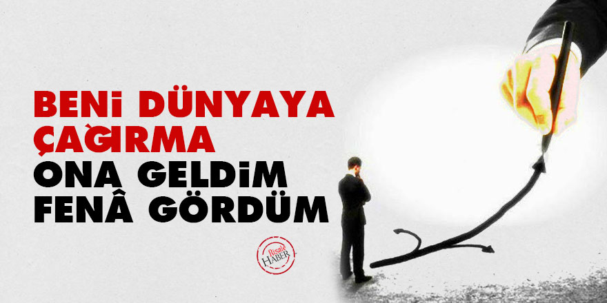 Bediüzzaman: Beni dünyaya çağırma, ona geldim fenâ gördüm