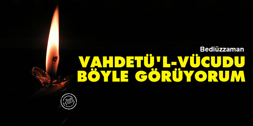 Bediüzzaman: Vahdetü'l-vücudu böyle görüyorum
