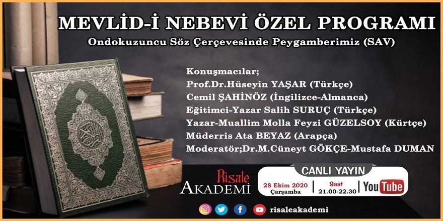 Beş dilde Mevlid Kandili özel programı