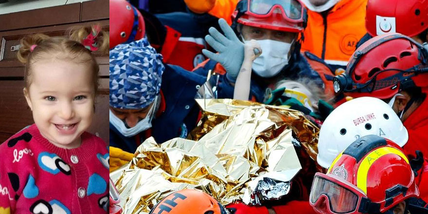 Elhamdülillah: 65 saat sonra 3 yaşındaki Elif enkazdan yaralı çıkarıldı