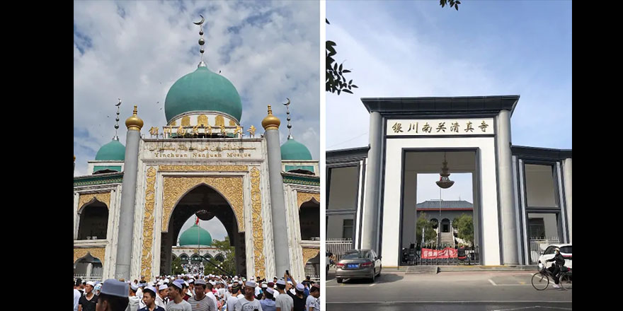 Çin, ünlü Nanguan camisinin kubbelerini ve Kur'an yazılı süslemeleri söktü