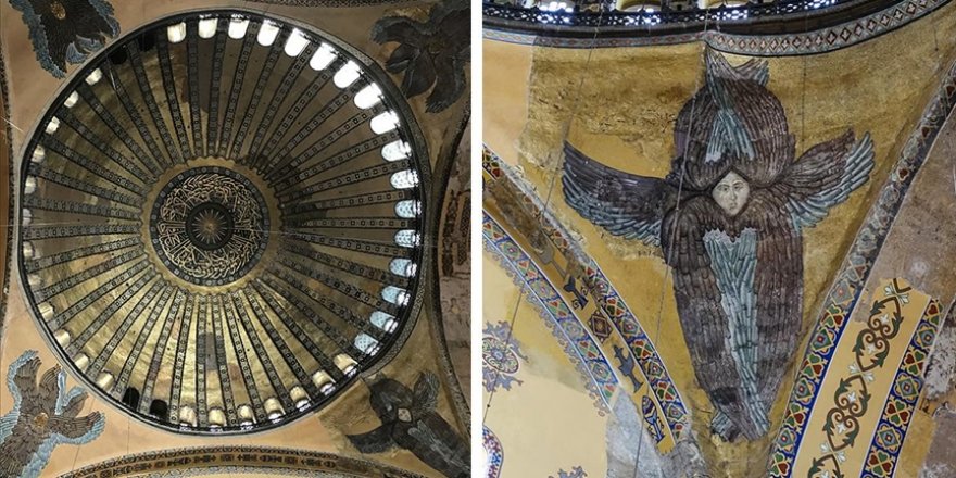 Ayasofya Camisi'nde Serafim Meleği figürü, vaiz kürsüsü ve mahfil yeniden gün yüzüne çıktı