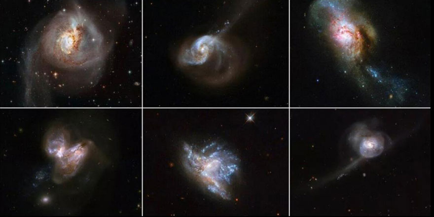 Çok sayıda galaksinin şiddetli çarpışmasından çıkan manzara